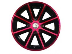 Alloy Aixam GTO rims red / black 8 spoke