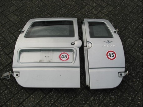 Rear doors silver Microcar Virgo 3 Pratic
