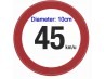 45 KM sticker 10 cm